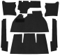 Preview: Teppichsatz schwarz Teppich VW Käfer 8.68-7.72 Innenausstattung Fußraum Teppich  Innenraum Boden Fahrgastraum 7 Teilig
